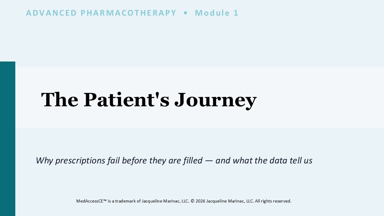 Module 1 — The Patient's Journey: Why prescriptions fail before they are filled.